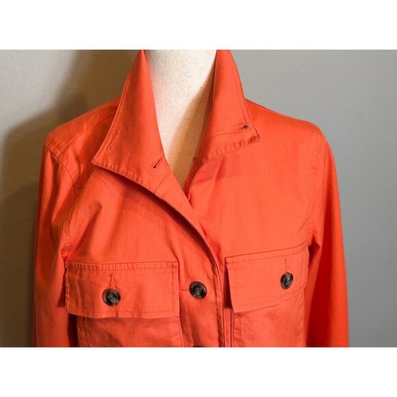 CAbi Resort swing jacket orange lightweight button front collar & pockets Sz S - Picture 2 of 11